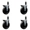 Service Caster 6'' Phenolic Swivel 1-1/8'' Expanding Stem Caster Set with Brake, 4PK SCC-EX20S615-PHS-PLB-118-4 - alternate 1